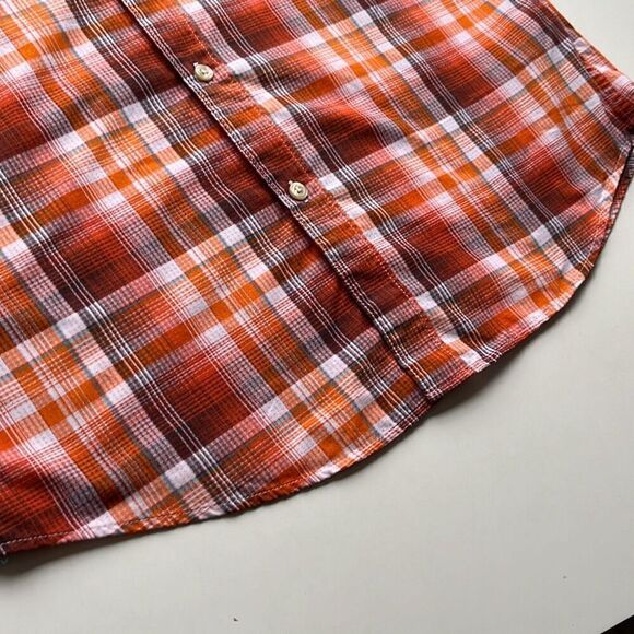 Marmot Short Sleeve Orange Plaid Button Front Shirt Mens S - Picture 3 of 8